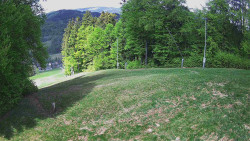 Prostřední část sjezdovky a snowpark