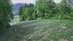 Prostřední část sjezdovky a snowpark