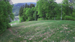 Prostřední část sjezdovky a snowpark