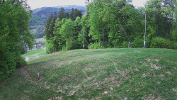 Prostřední část sjezdovky a snowpark
