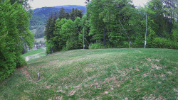Prostřední část sjezdovky a snowpark