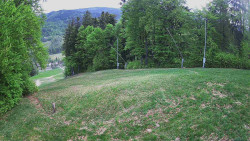 Prostřední část sjezdovky a snowpark