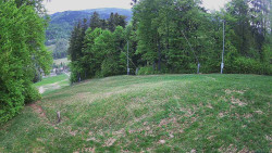 Prostřední část sjezdovky a snowpark