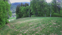 Prostřední část sjezdovky a snowpark