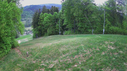 Prostřední část sjezdovky a snowpark