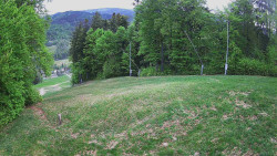 Prostřední část sjezdovky a snowpark