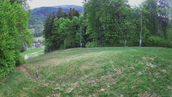Prostřední část sjezdovky a snowpark