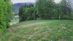 Prostřední část sjezdovky a snowpark