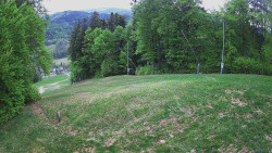 Prostřední část sjezdovky a snowpark