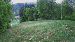 Prostřední část sjezdovky a snowpark