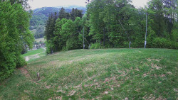 Prostřední část sjezdovky a snowpark