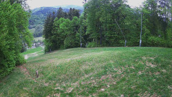Prostřední část sjezdovky a snowpark