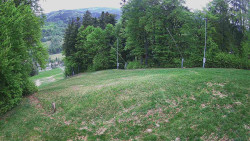 Prostřední část sjezdovky a snowpark