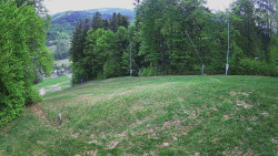 Prostřední část sjezdovky a snowpark