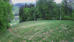 Prostřední část sjezdovky a snowpark