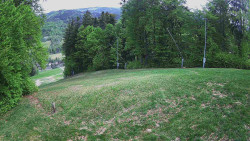 Prostřední část sjezdovky a snowpark