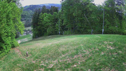 Prostřední část sjezdovky a snowpark