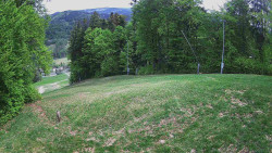 Prostřední část sjezdovky a snowpark