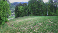 Prostřední část sjezdovky a snowpark