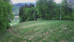 Prostřední část sjezdovky a snowpark