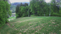 Prostřední část sjezdovky a snowpark