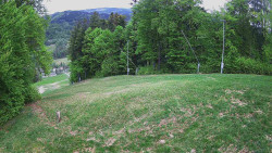 Prostřední část sjezdovky a snowpark