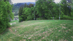 Prostřední část sjezdovky a snowpark