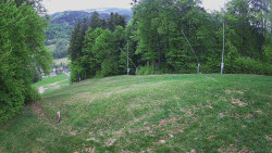 Prostřední část sjezdovky a snowpark