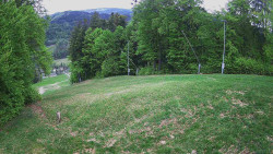 Prostřední část sjezdovky a snowpark