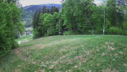 Prostřední část sjezdovky a snowpark