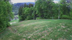 Prostřední část sjezdovky a snowpark