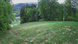 Prostřední část sjezdovky a snowpark