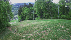 Prostřední část sjezdovky a snowpark