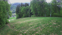 Prostřední část sjezdovky a snowpark