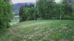 Prostřední část sjezdovky a snowpark