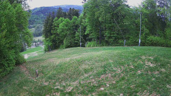 Prostřední část sjezdovky a snowpark