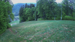Prostřední část sjezdovky a snowpark