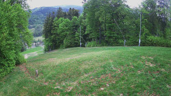 Prostřední část sjezdovky a snowpark