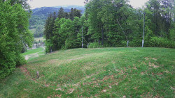 Prostřední část sjezdovky a snowpark