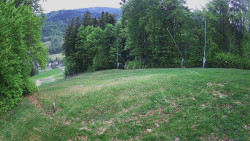 Prostřední část sjezdovky a snowpark