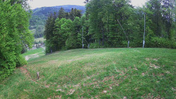 Prostřední část sjezdovky a snowpark