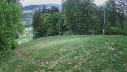 Prostřední část sjezdovky a snowpark