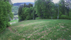Prostřední část sjezdovky a snowpark