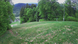Prostřední část sjezdovky a snowpark