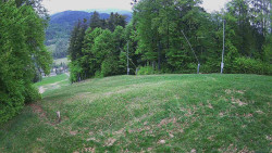 Prostřední část sjezdovky a snowpark