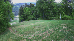 Prostřední část sjezdovky a snowpark