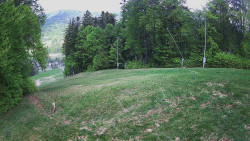 Prostřední část sjezdovky a snowpark
