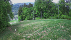Prostřední část sjezdovky a snowpark