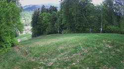 Prostřední část sjezdovky a snowpark