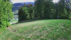 Prostřední část sjezdovky a snowpark